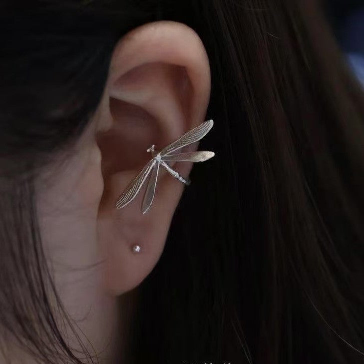Women's Dragonfly Cold Feeling Good-looking Niche Retro Sier Ear Clip