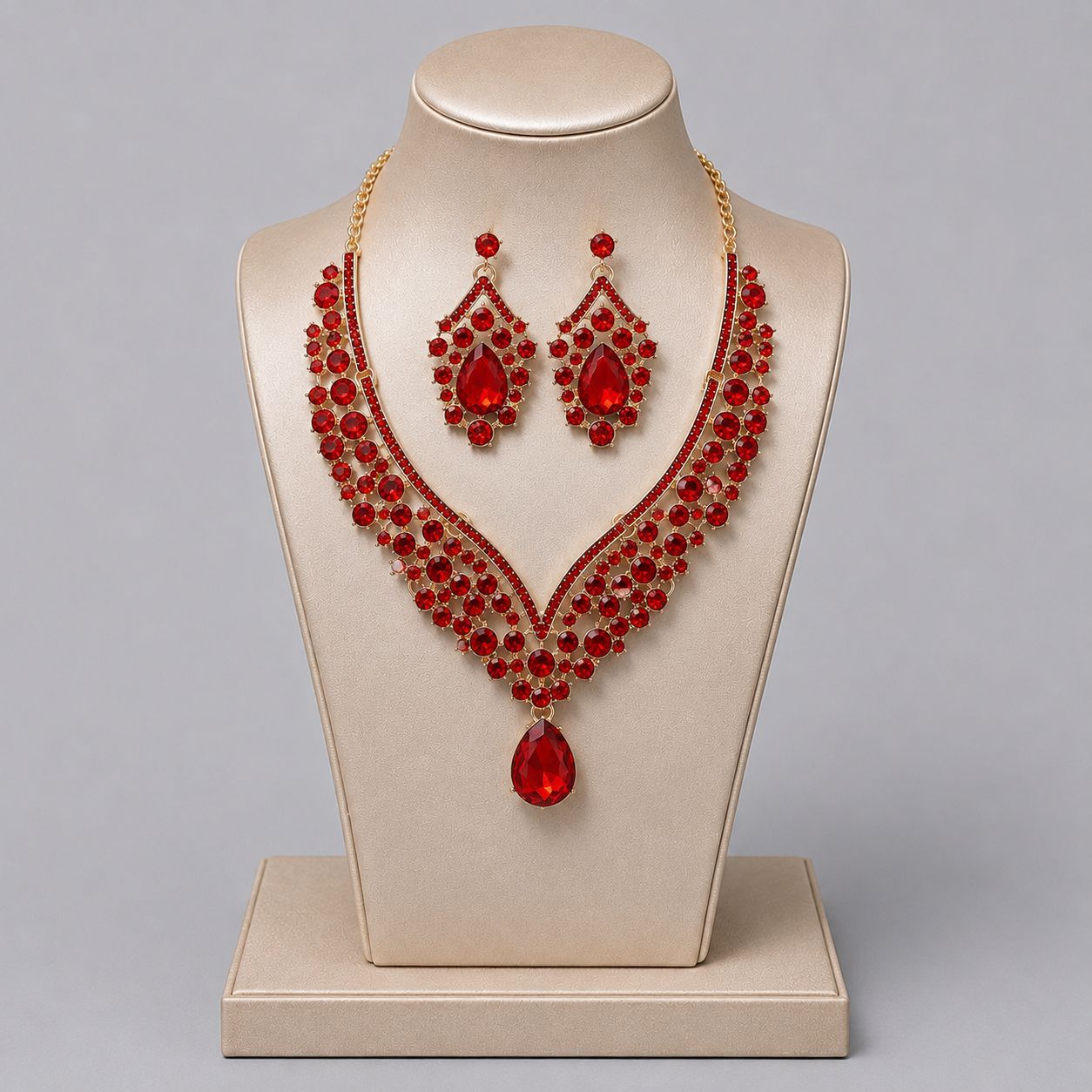 Alloy Rhinestone Light Luxury Dinner Dress Jewelry Set
