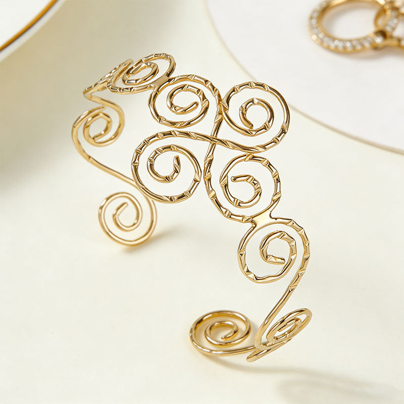 Personality Street Style Retro Metal Circle Opening Bracelet