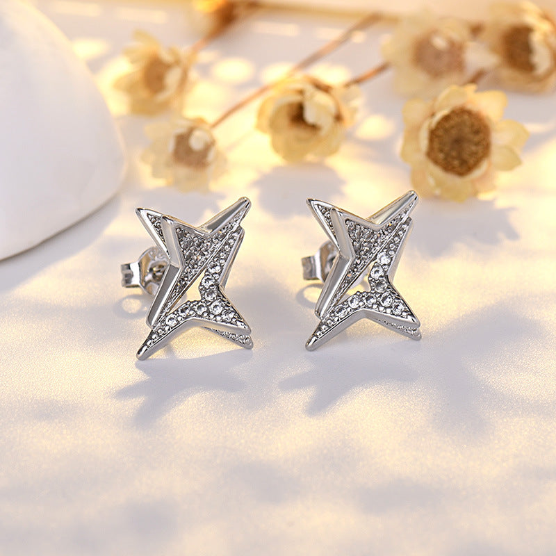 Sterling Sier Needle Simple Female Temperament Stud Earrings