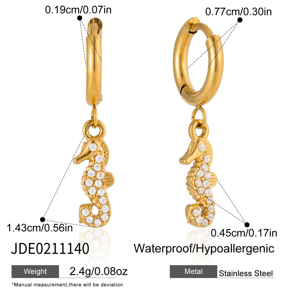 Gold Stainless Steel Zircon Marine Light Luxury High Sense Bracelets