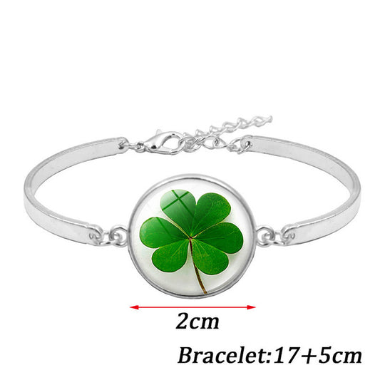 Lucky Four-leaf Clover Time Stone Female Gift Bracelets