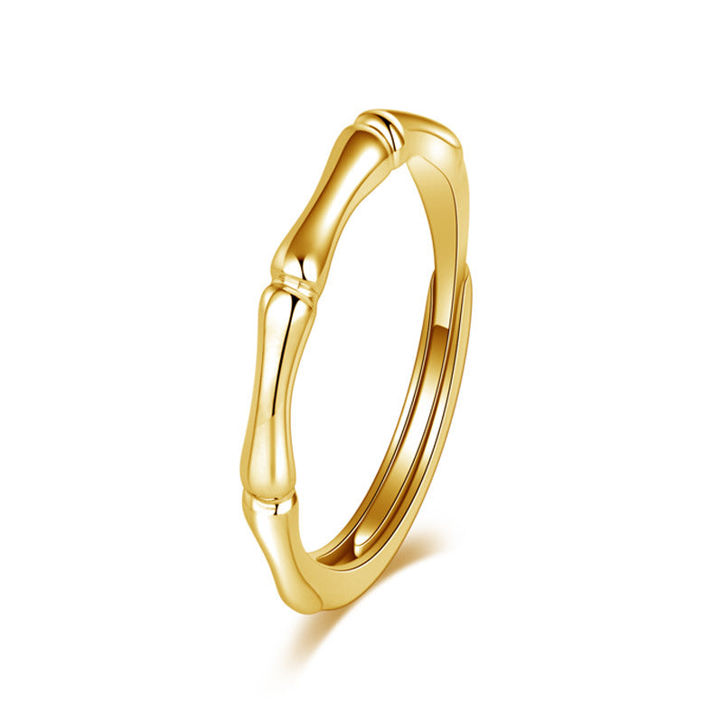 Women's & Men's & Forest Style Fresh Bamboo Opening Trendy High-rise Rings