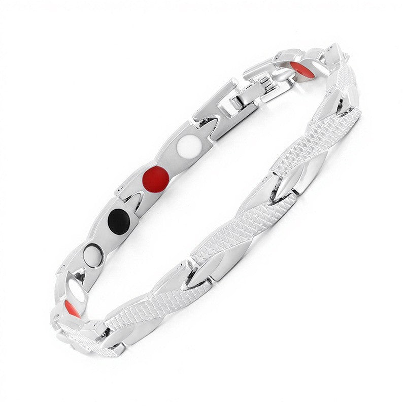 Women's & Men's Magnetic Detachable Trendy Cool Rhinestone Zinc Bracelets