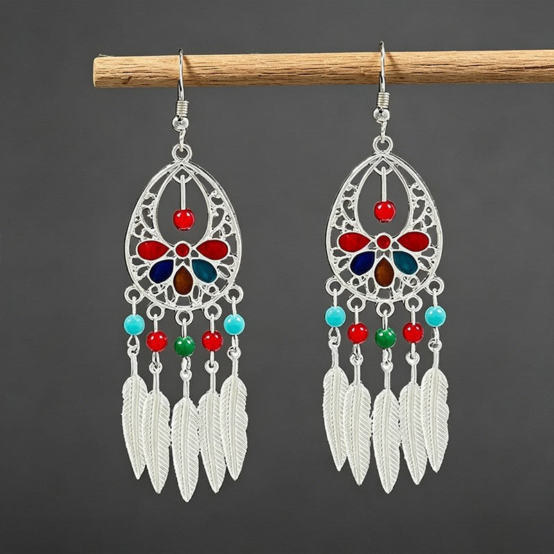 Bohemian Tassel Water Drop Summer Vacation Style Dopamine Earrings