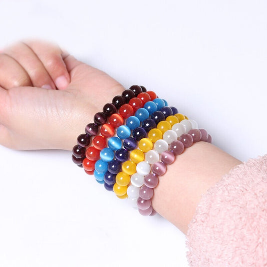 Bracelets à cercle unique en opale colorée pour femmes, hommes et ornements