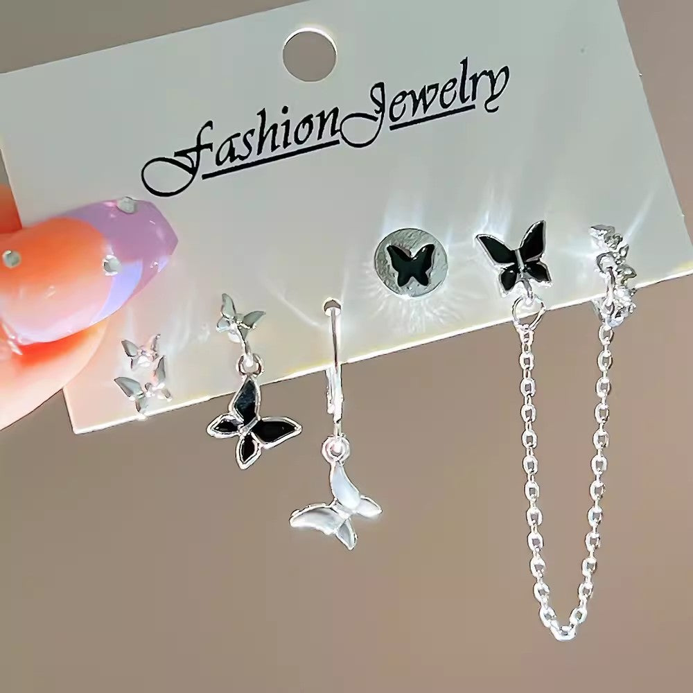 Sweet Cool Asymmetric Design Premium Light Luxury Temperament Ear Earrings