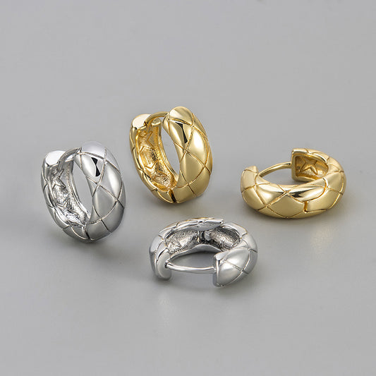 Design Diamond Plaid Clip High-grade Light Luxury Fashion Ear Buckle