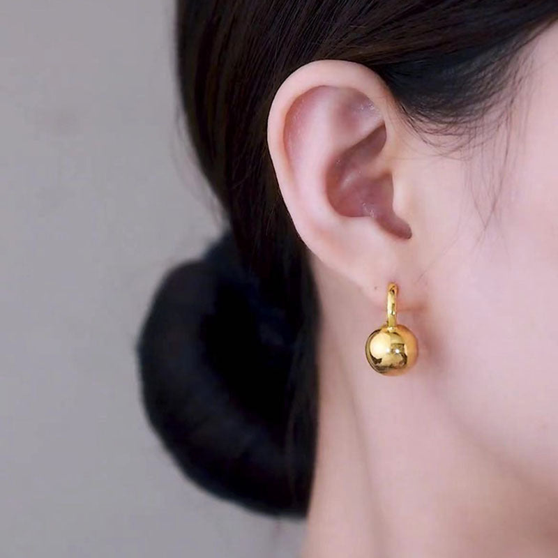 Metal Ball Ear Clip Temperament Entry Lux French Minority Earrings