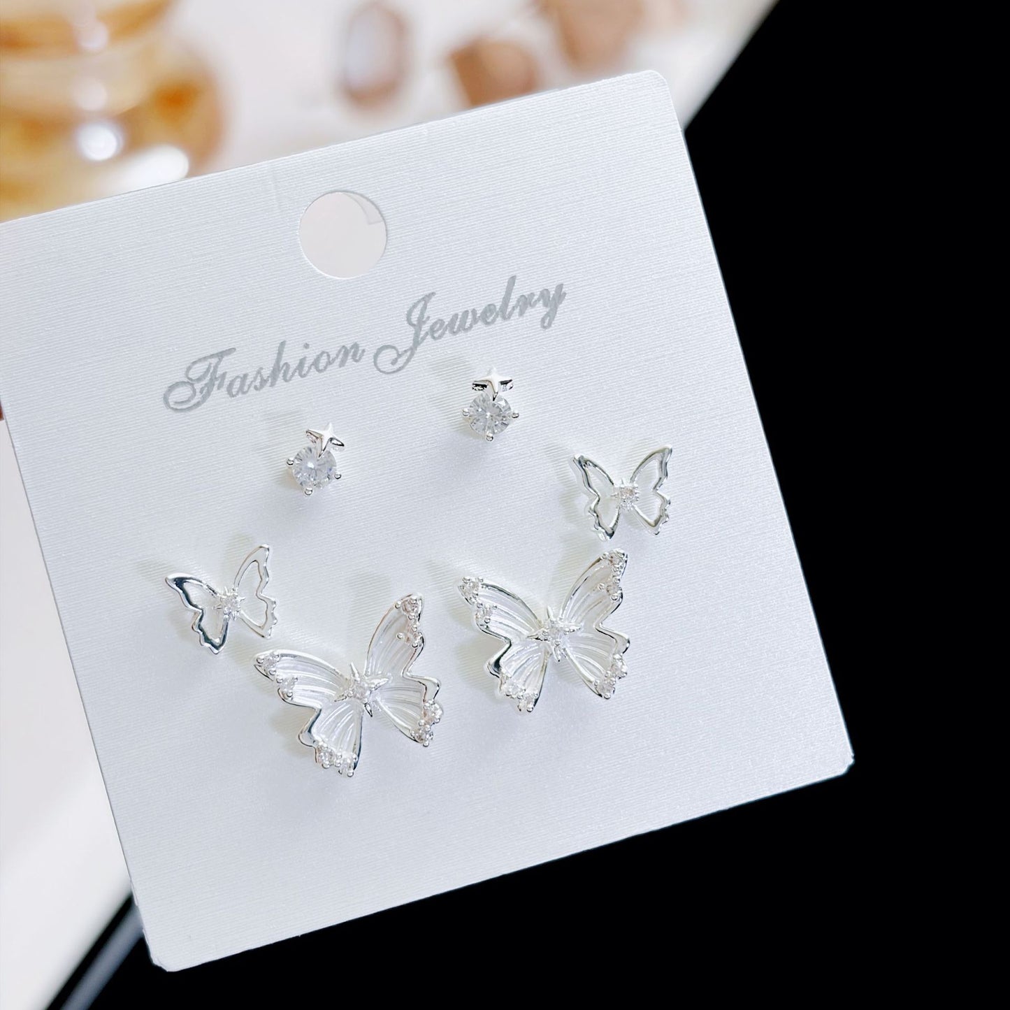 Women's Three Pairs Storage Ear High Sense Earrings
