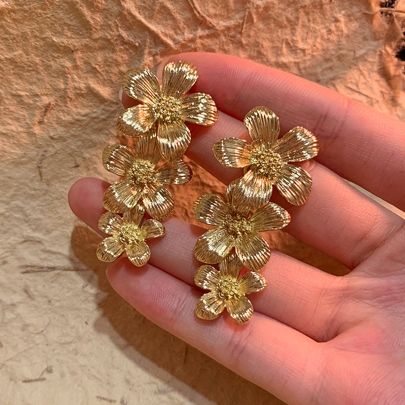 Women's Vacation Style Super Fairy Sweet Flower Seaside Colorful Little Wild Earrings