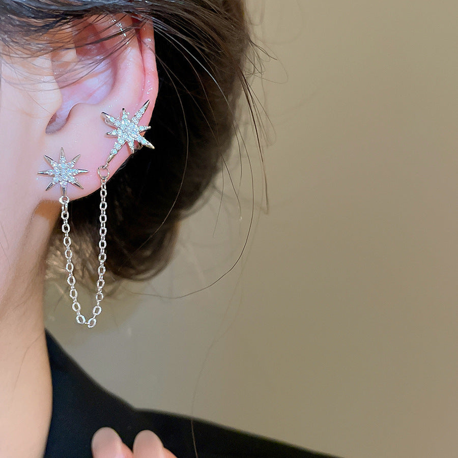 Round Tassel Bone French Vintage Court Style Light Ear Clip