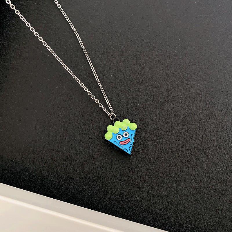 Ugly Pizza Magnetic Cartoon Fashion Senior Niche Necklace