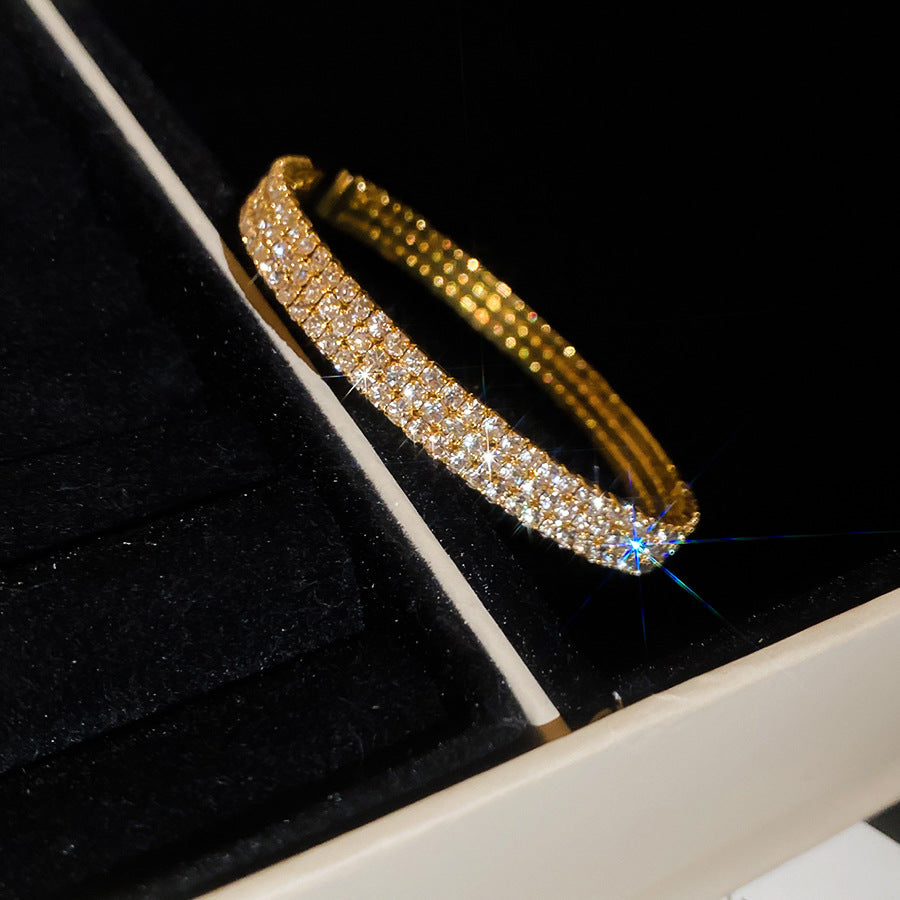Galaxy Shining Round Open-ended Light Luxury High-grade Elegant Dinner Bracelets