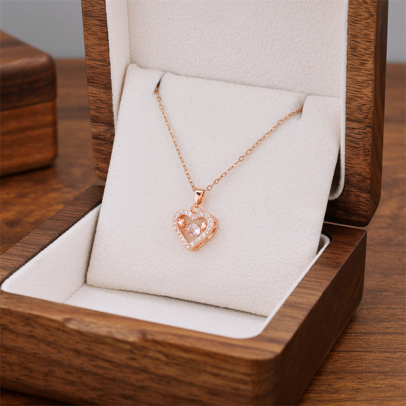 Women's Smart Heart Pulsatile Titanium Steel Colorfast Necklace
