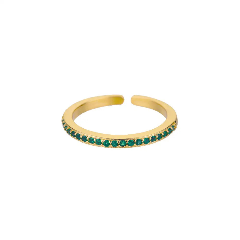 Women's Geometric Color Zircon Gold Personalized Simple Ring