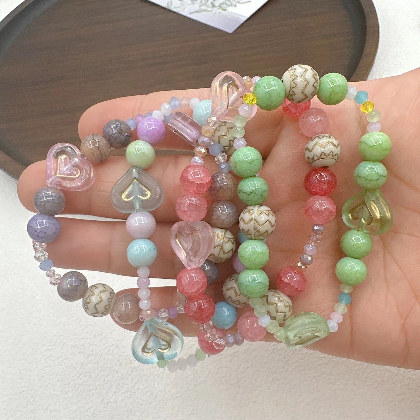 Color Love Beaded Sweet Style Cute Bracelets