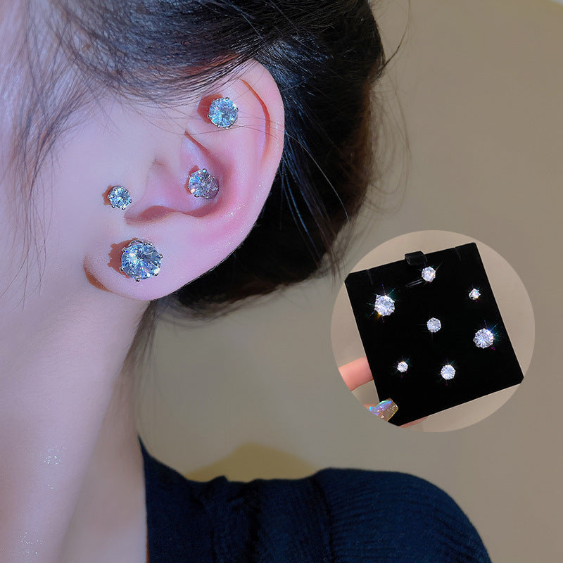 Refined Zircon Magnetic Trendy Light Luxury Minority Ear Clip