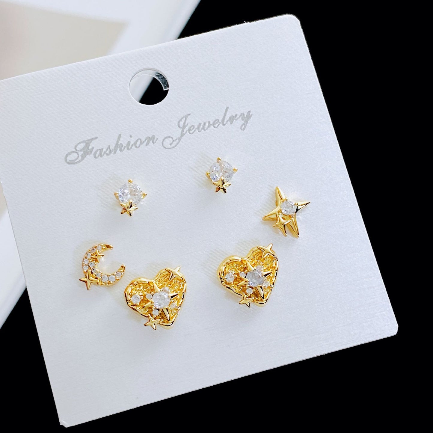 Women's Three Pairs Storage Ear High Sense Earrings