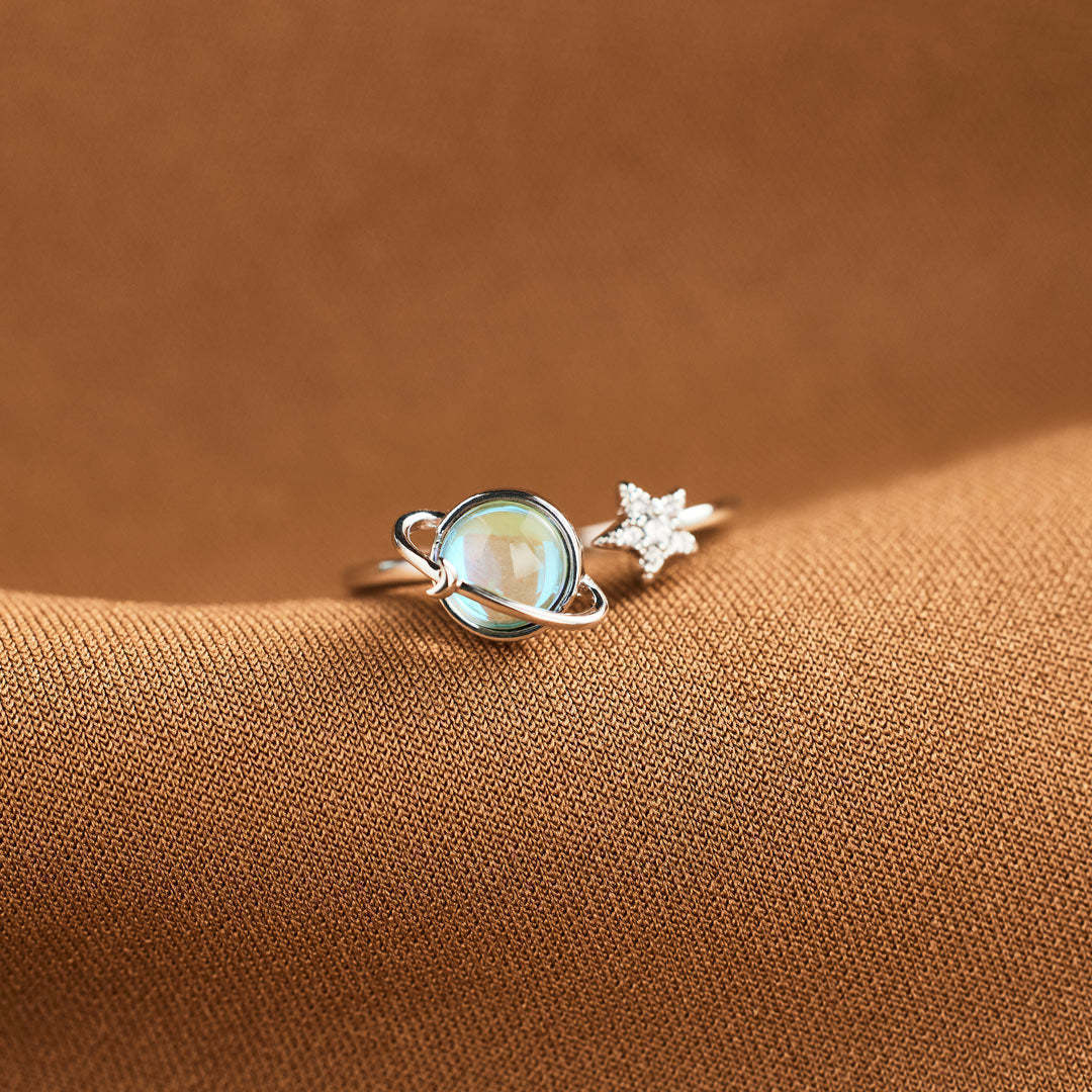 Fingertip Star Moon Earth Female Simple Ring