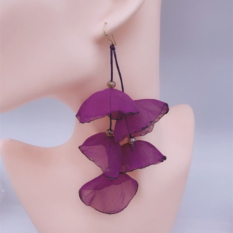 Petal Long Elegant Han Style Fashion Earrings