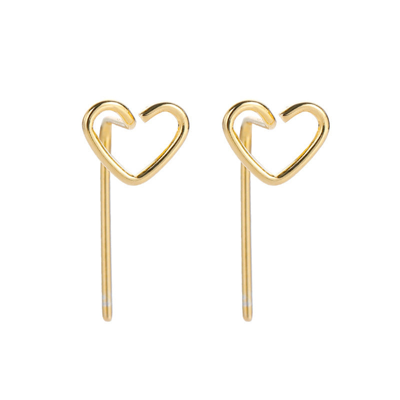 Compact Heart-shaped Eardrops Female Korean Fashion Earrings