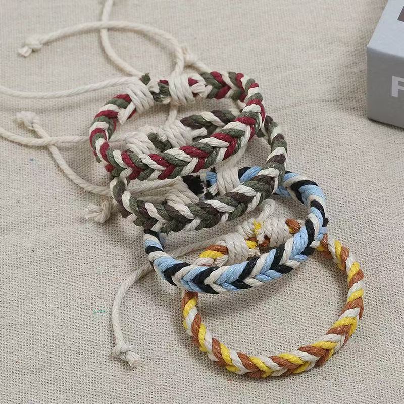 Wax Line Couple Ethnic Style Hand-woven Bracelets