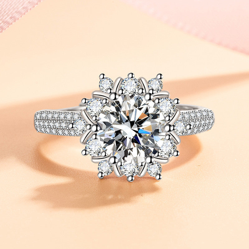 Women's 2 Karat Imitation Moissanite Luxury Diamond Ring