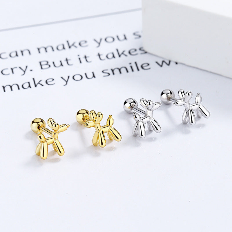 Balloon Dog Thread Female Sterling Sier Simple Personalized Earrings