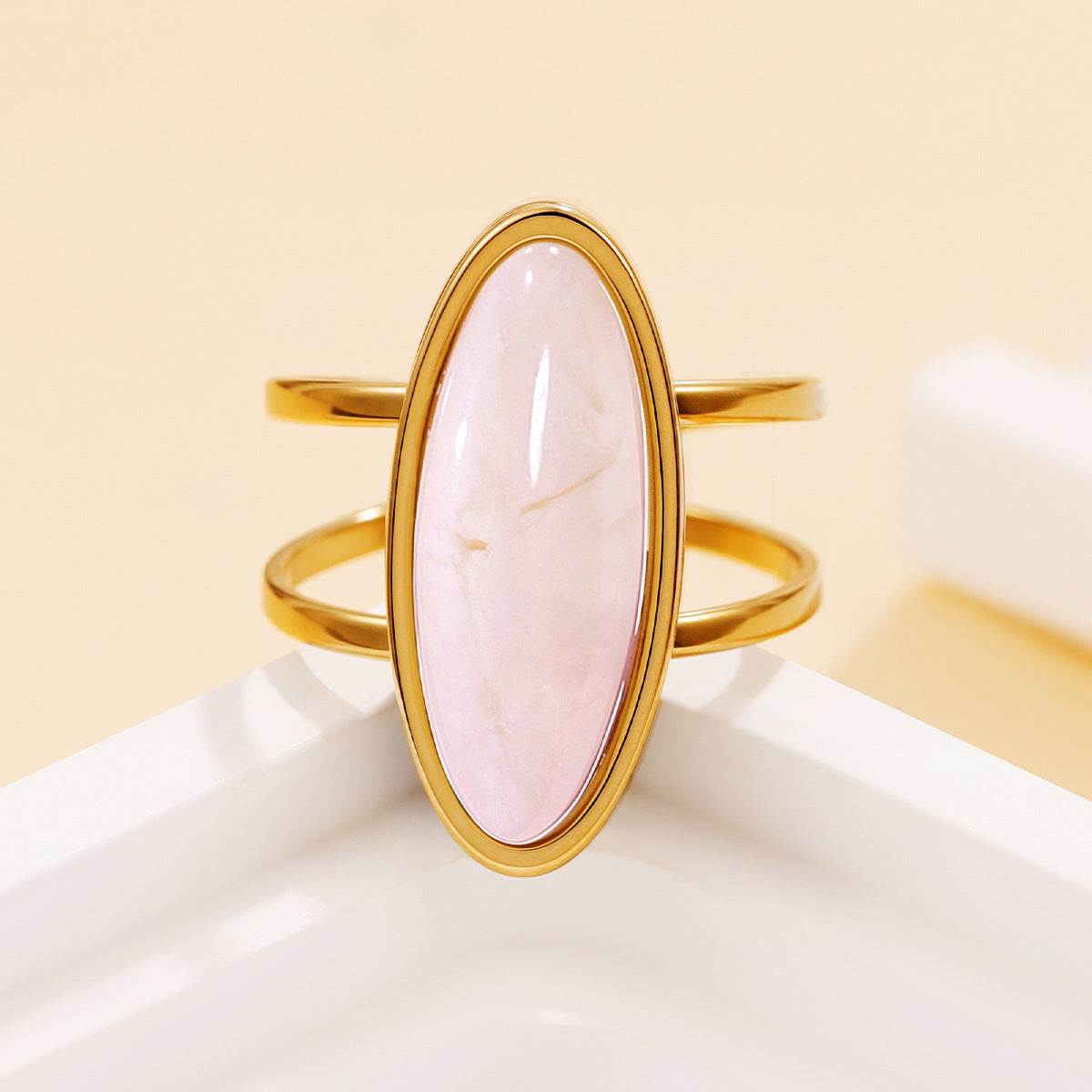 Steel Personality Retro Geometric Gemstone Multiple Colors Rings