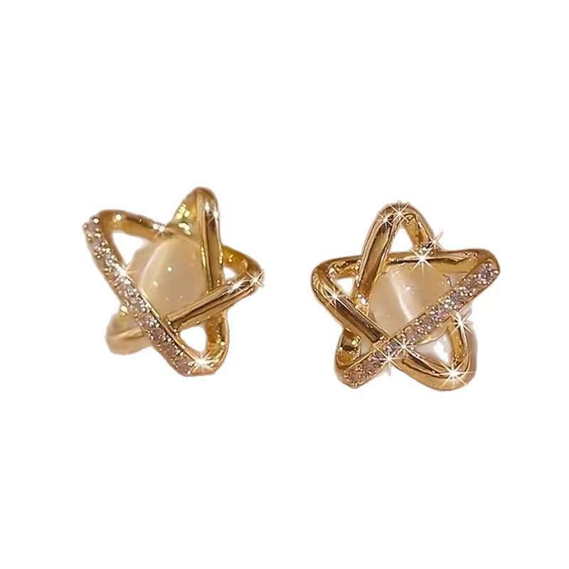 Bow Pearl Female High Sense Light Luxury Minority Stud Earrings
