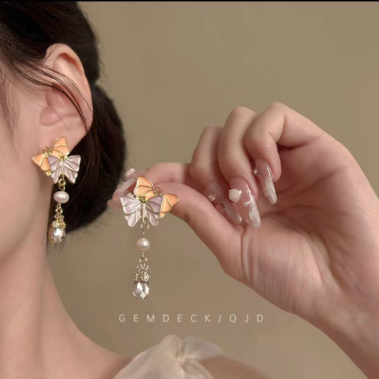 Mosquito Coil No Pierced High-grade Sense Pearl Vintage Flower Ear Clip