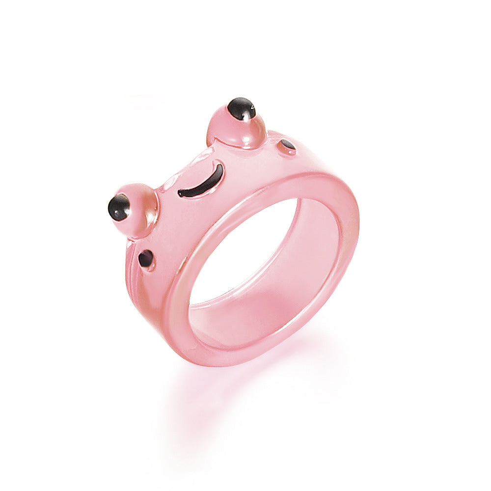 Cartoon Frog Fashion Cute Resin Index Rings