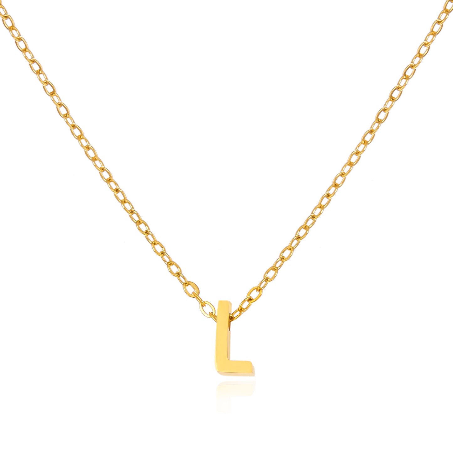 Letter Personalized Simple Stainless Steel Clavicle Pendants
