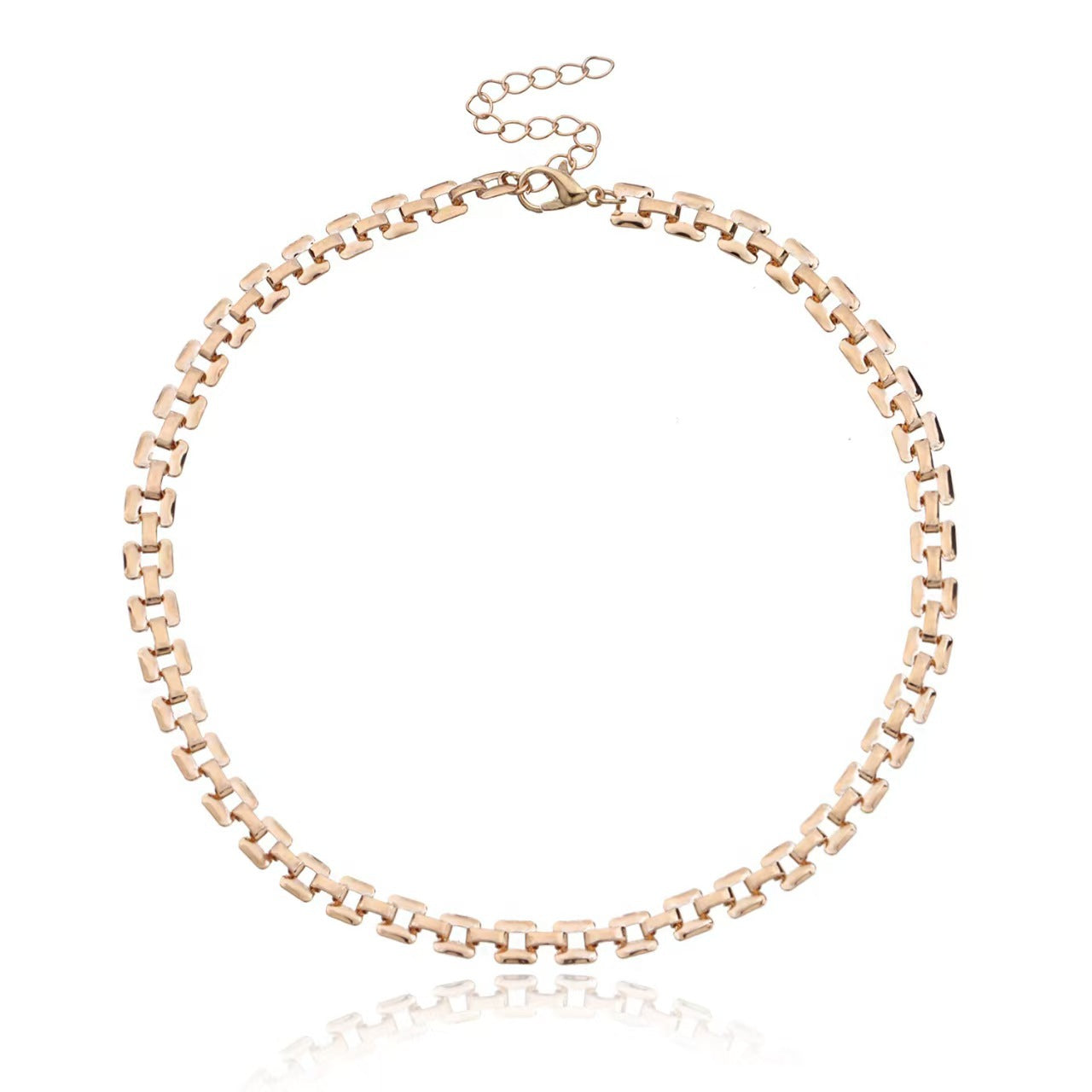 Fashion Geometry Pattern Hollow Female Temperamental Popular Trendy Metal Square Necklace
