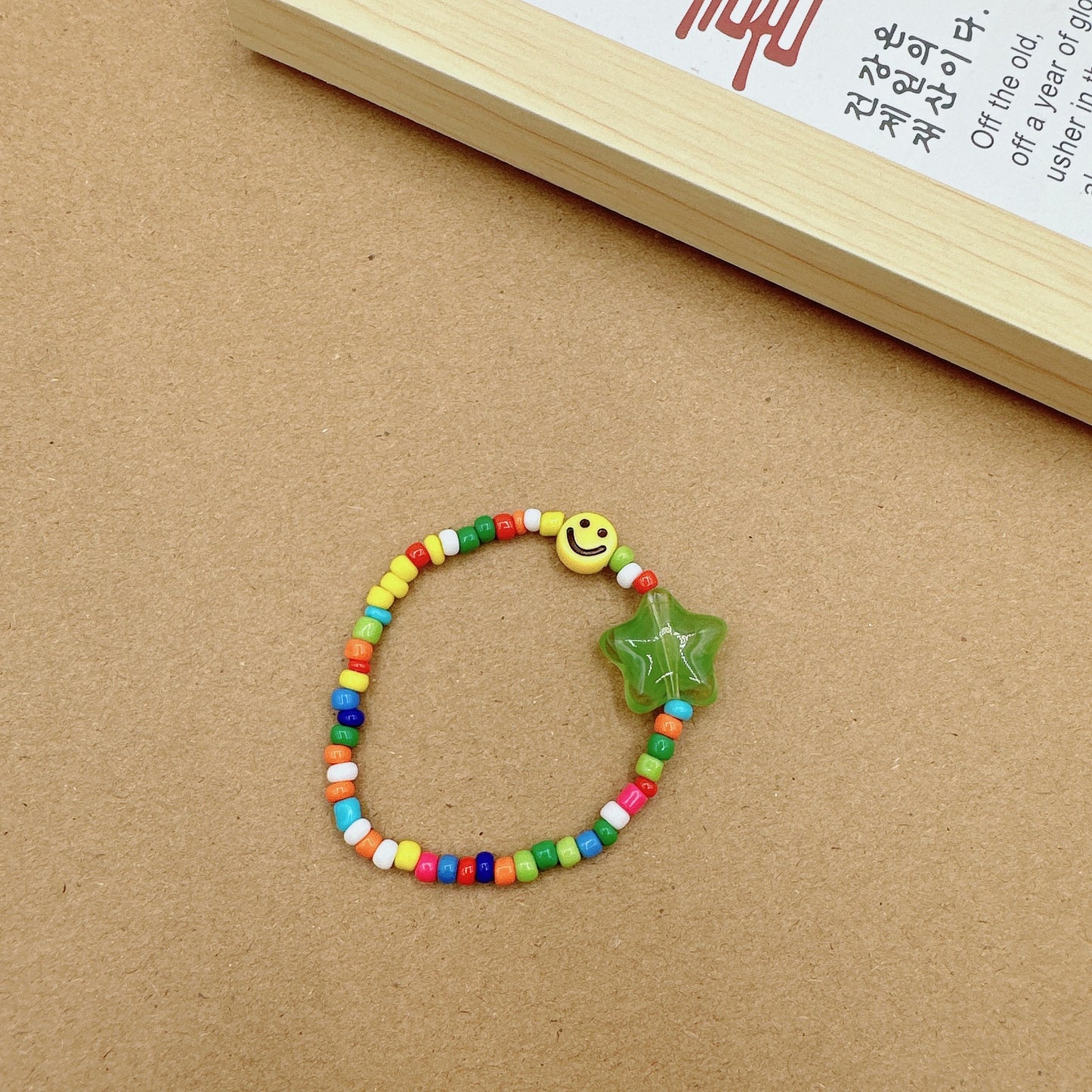 Colorful Smiley Face Five-pointed Star Beaded Bracelets