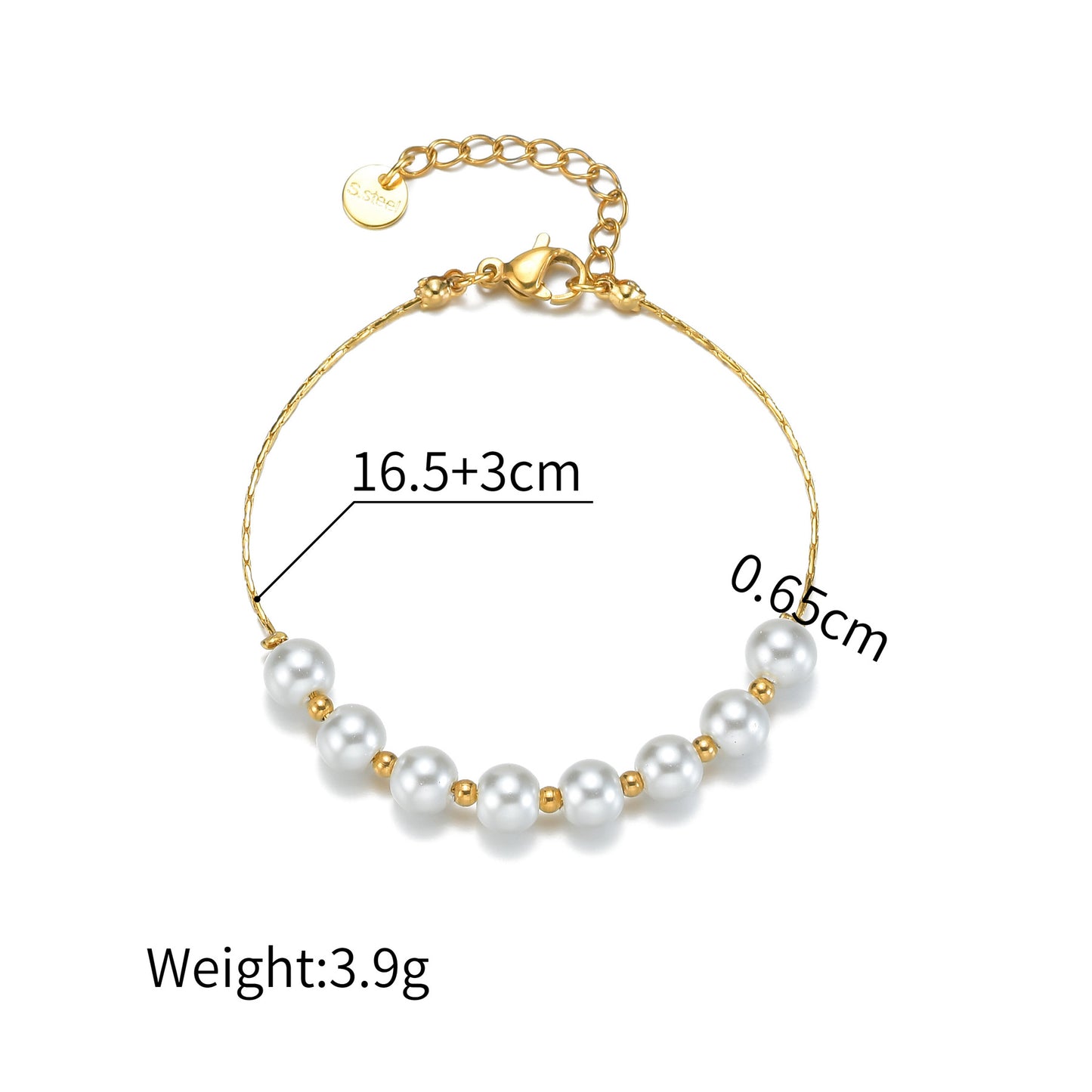 Pearl Stainless Steel Simple And Light Bracelets