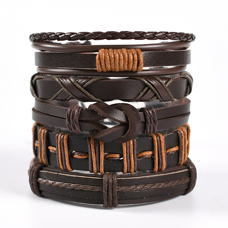 Men's Leather Hand-woven Hip Hop Punk Suit Bracelets