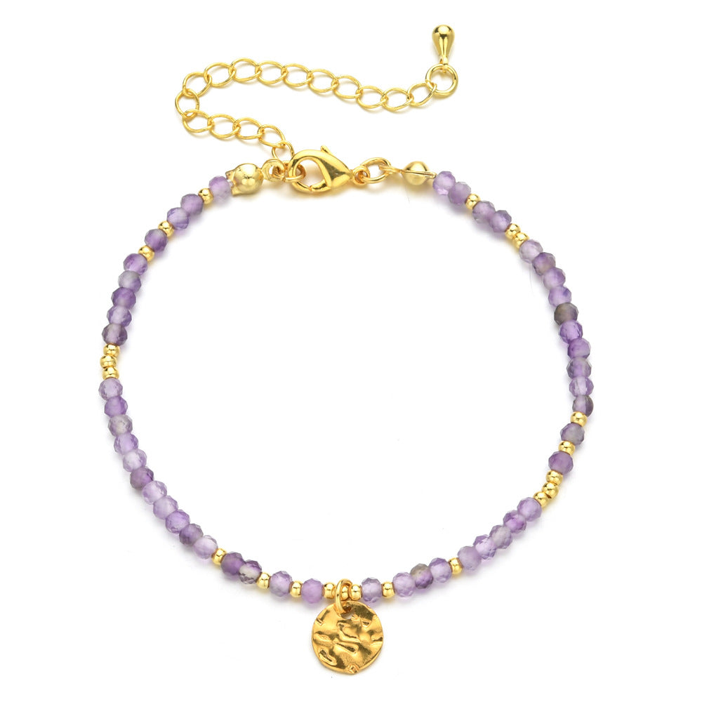 Natural Stone Beaded Ethnic Style Stainless Steel Bracelet