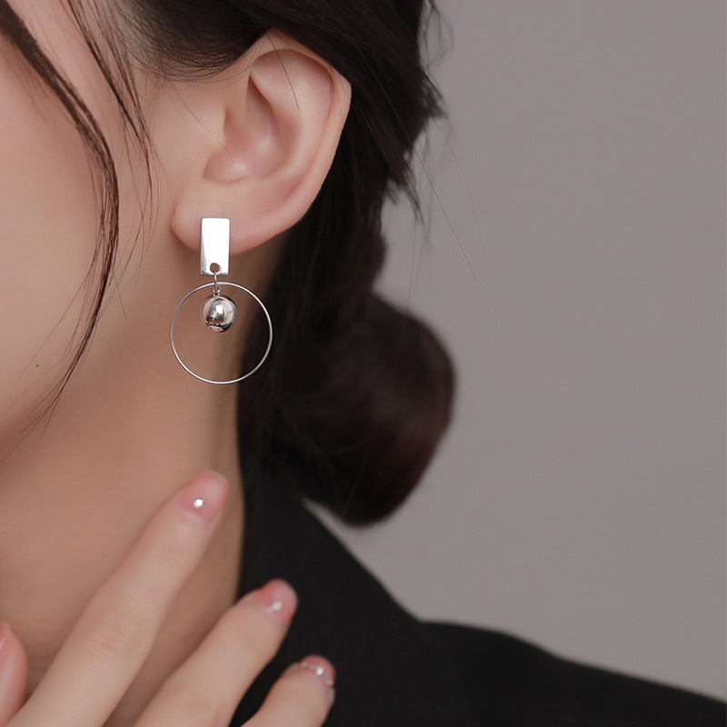 Boucles d'oreilles rondes à grand cercle pour femmes, tempérament personnalisé, haute clé