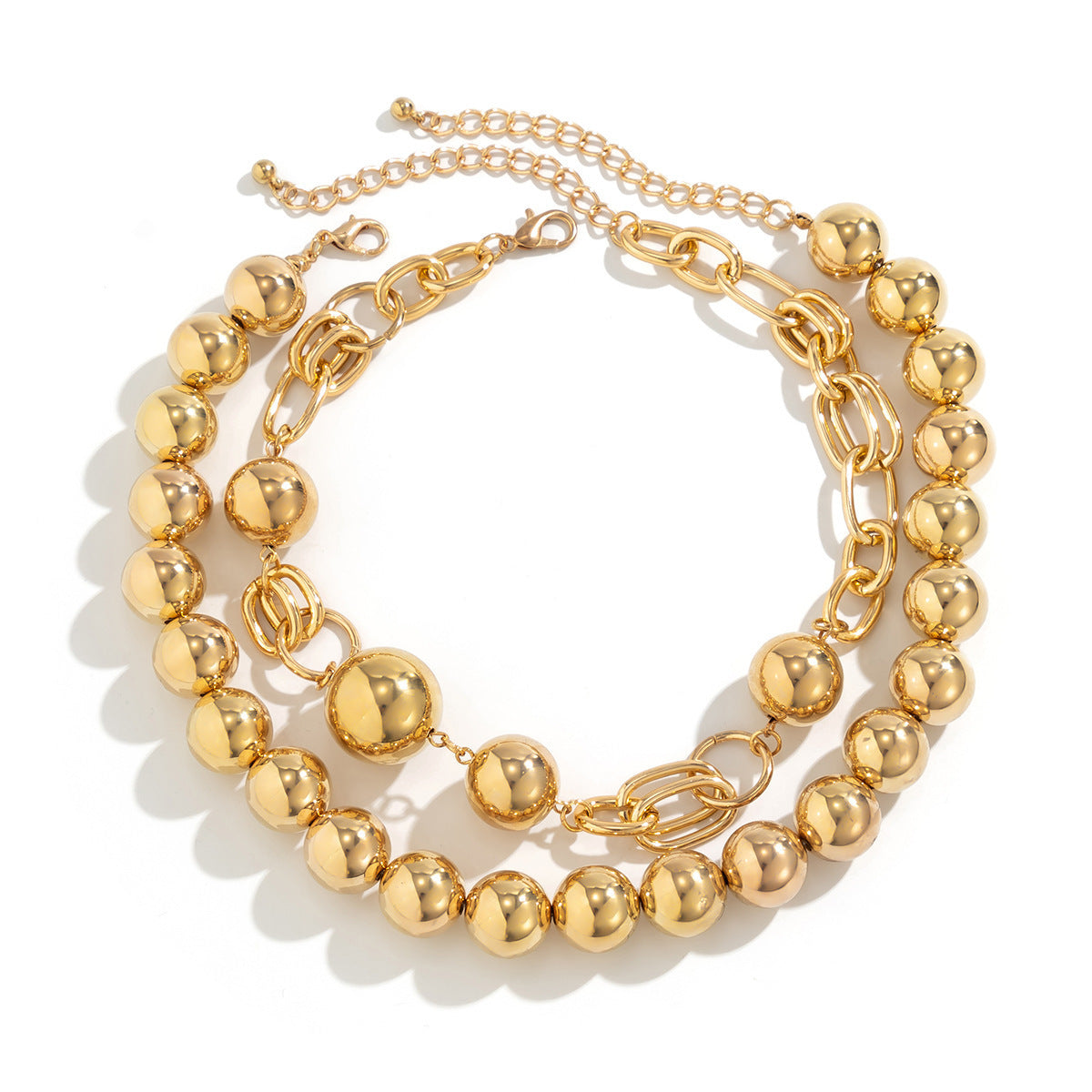 Women's Exaggerated Punk Round Beads String Of Personality Necklace