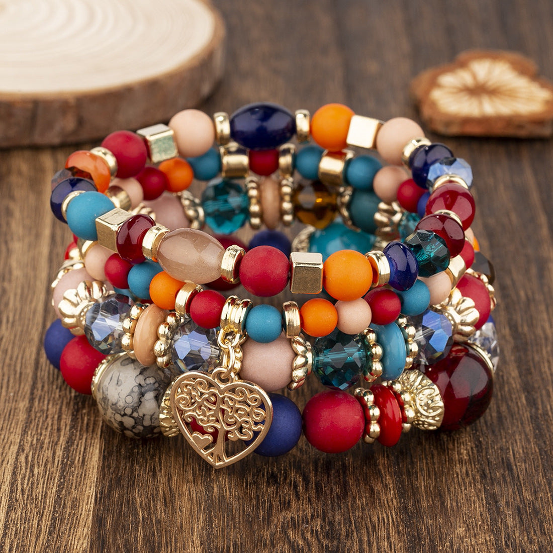 Fashion Bohemian Ethnic Style Crystal Peach Bracelets