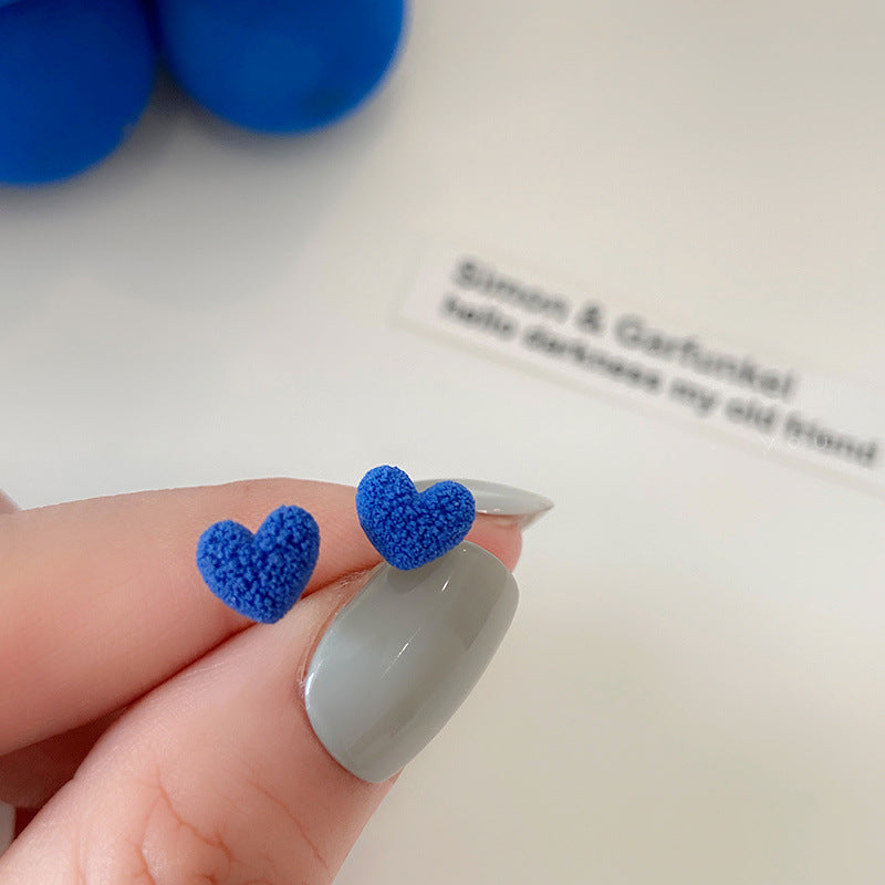 Klein Blue Ear Niche Loving Heart In Sterling Ohrringe