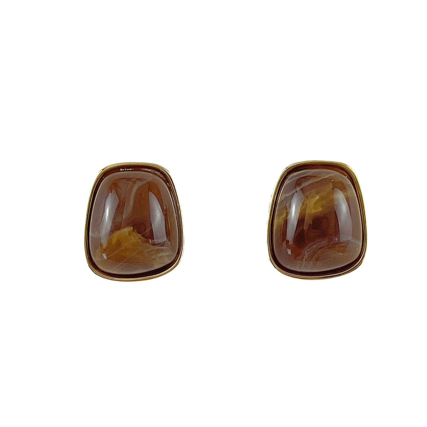 Simplicity Square Resin Dark Coffee Sweet Elegance Earrings