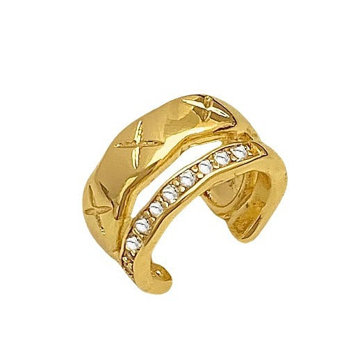 Texture Micro Inlaid Zircon Ear Clip Sweet Cool Style Versatile Earrings