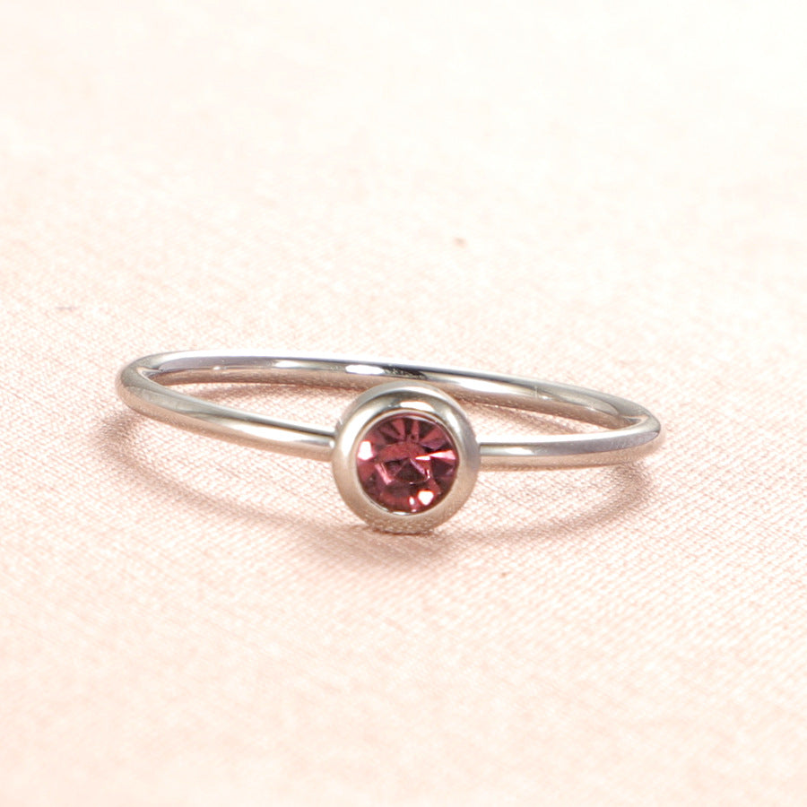 With Birthday Stone Personality Simple Birthstone Rings