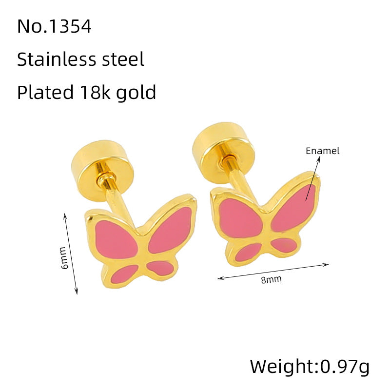 Women's Fashion Butterfly Ear Bone Cute Sweet Stainless Steel Rings