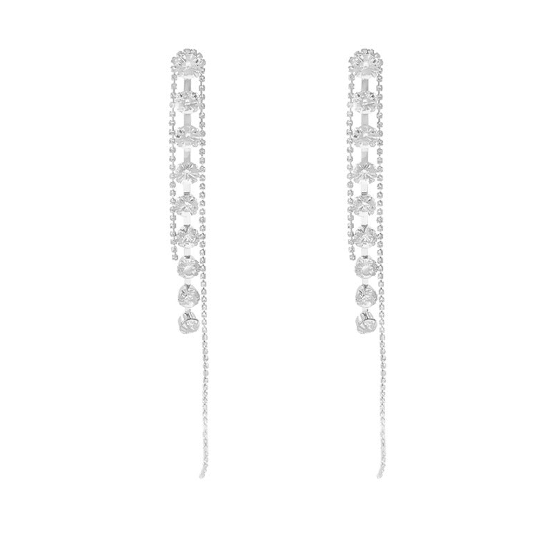 Zircon Tassel Fashionable Diamond Accessories Show Earrings