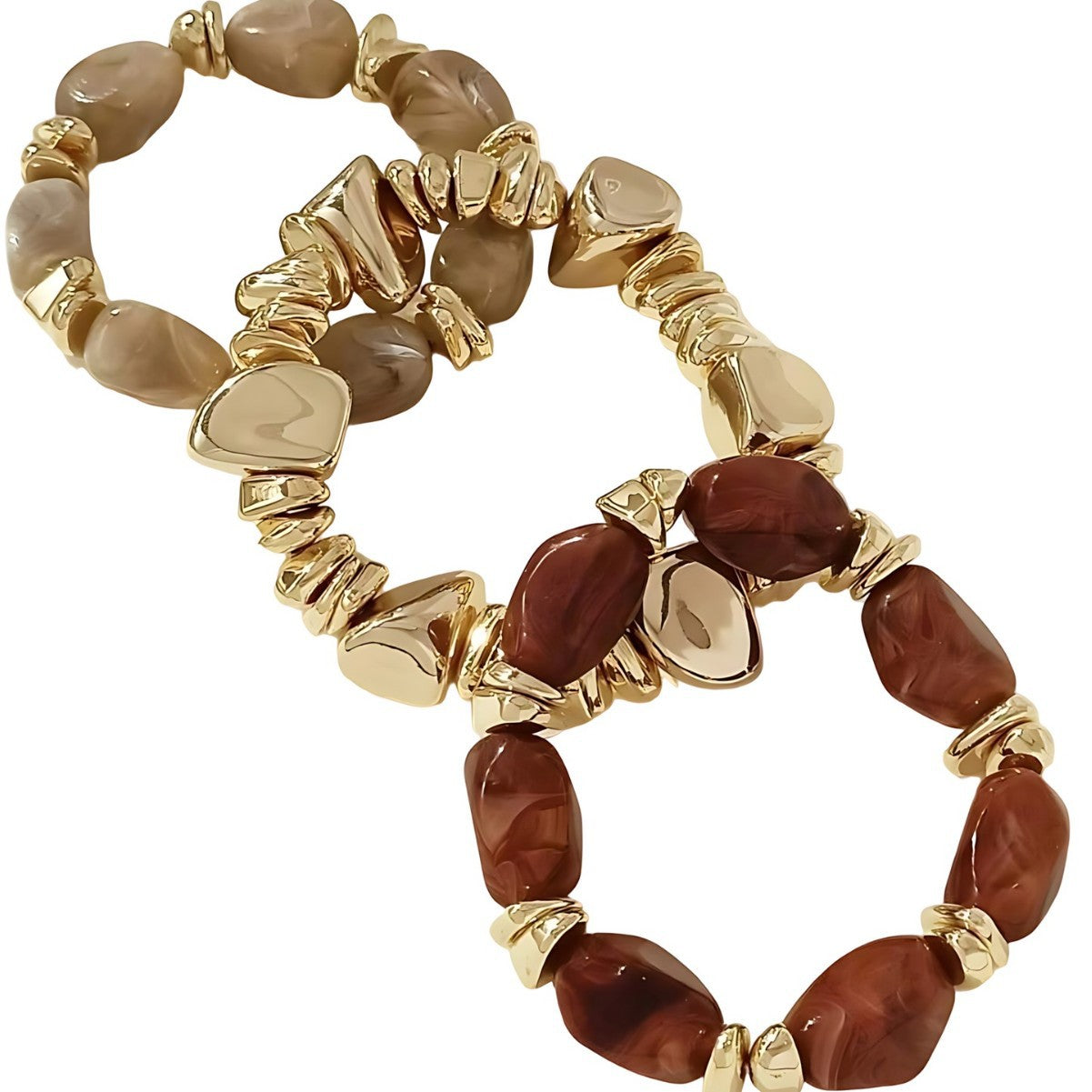 Bohemian Natural Stone Imitated Acrylic Irregular Bracelet