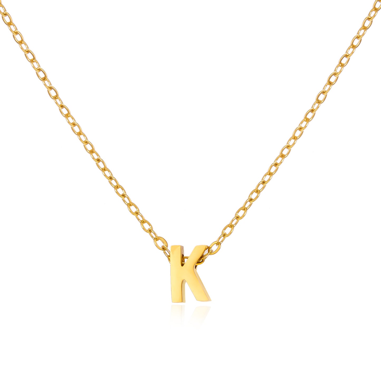 Letter Personalized Simple Stainless Steel Clavicle Pendants